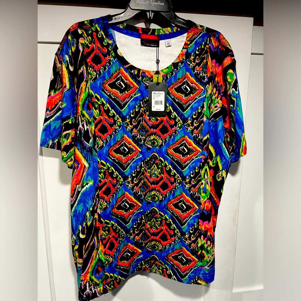 Robert Graham NWT ALIEN MASK Cotton Silk  LIMITED EDITION T Shirt Size 2XL